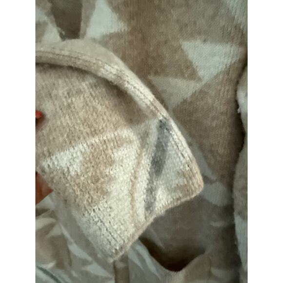 Frye The Cozy Open Front Sweater Cardigan Aztec Oatmeal Heather Combo Size XL - Picture 12 of 13